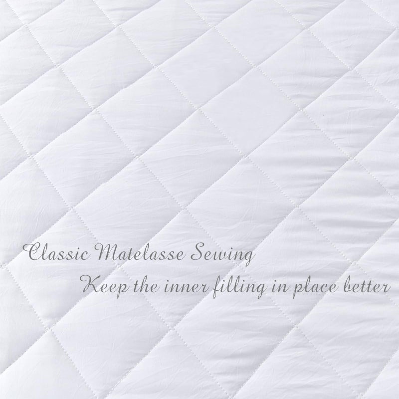 Lady Ann King Size Bedspread Set 3 Pcs White Washed Quilt Set, Shabby and Chic Blanket Ruffle Skirt Quilted Coverlet Farmhouse Rustic Bedding Set Lightweight - Image 5