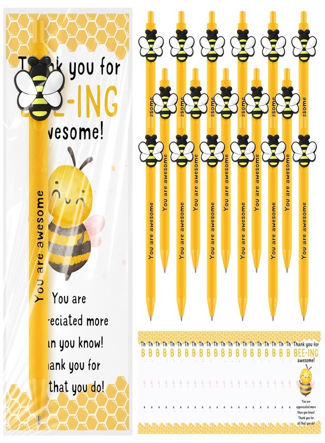 Qilery 50 Set Bee Appreciation Gift Party Favors Bulk Bee Ballpoint Pen with Inspirational Card Thank You Gifts Christmas Goodie Bag Stuffer for Employee Staff Coworker Boss Nurse(You Are Awesome) - Image 1
