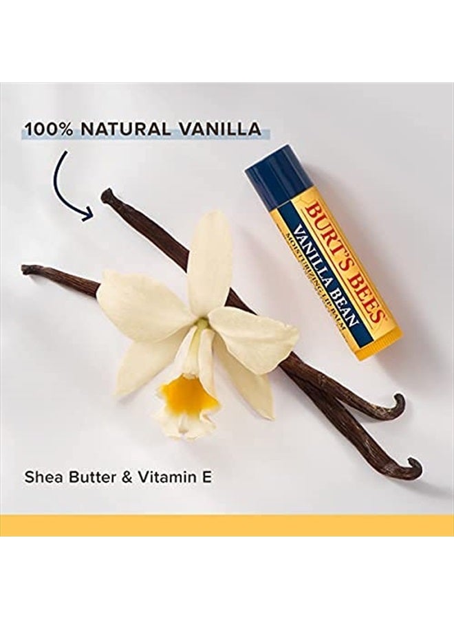 100% Natural Origin Lip Balm, Beeswax, Strawberry, Coconut & Pear, Vanilla Bean, (4 Lip Balm each 0.15 oz)