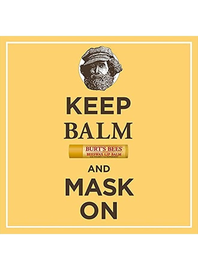 100% Natural Origin Lip Balm, Beeswax, Strawberry, Coconut & Pear, Vanilla Bean, (4 Lip Balm each 0.15 oz)