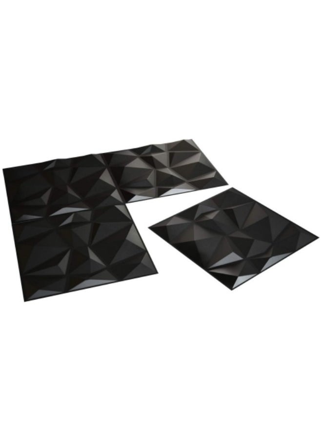 GGEROU Decorative 3D Wall Panels in Diamond Design,PVC 3D Wall Panel Diamond, 3D Textured Wall Panels, 50 * 50cm, 12 Pack Black  - Image 4
