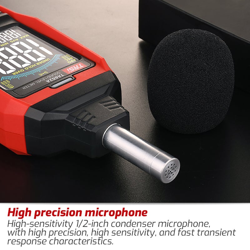 TASI TA652A 30~130dB Noise Decibel Noise Tester A/C Weighting Industry Volume Detector Digital Sound Level Meter Logger Recorder Data Hold FAST/SLOW Over Limit Prompt - Image 4