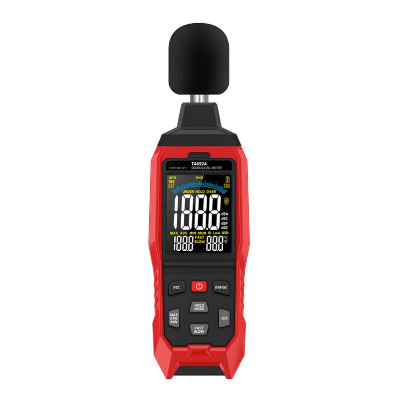 TASI TA652A 30~130dB Noise Decibel Noise Tester A/C Weighting Industry Volume Detector Digital Sound Level Meter Logger Recorder Data Hold FAST/SLOW Over Limit Prompt - Image 1