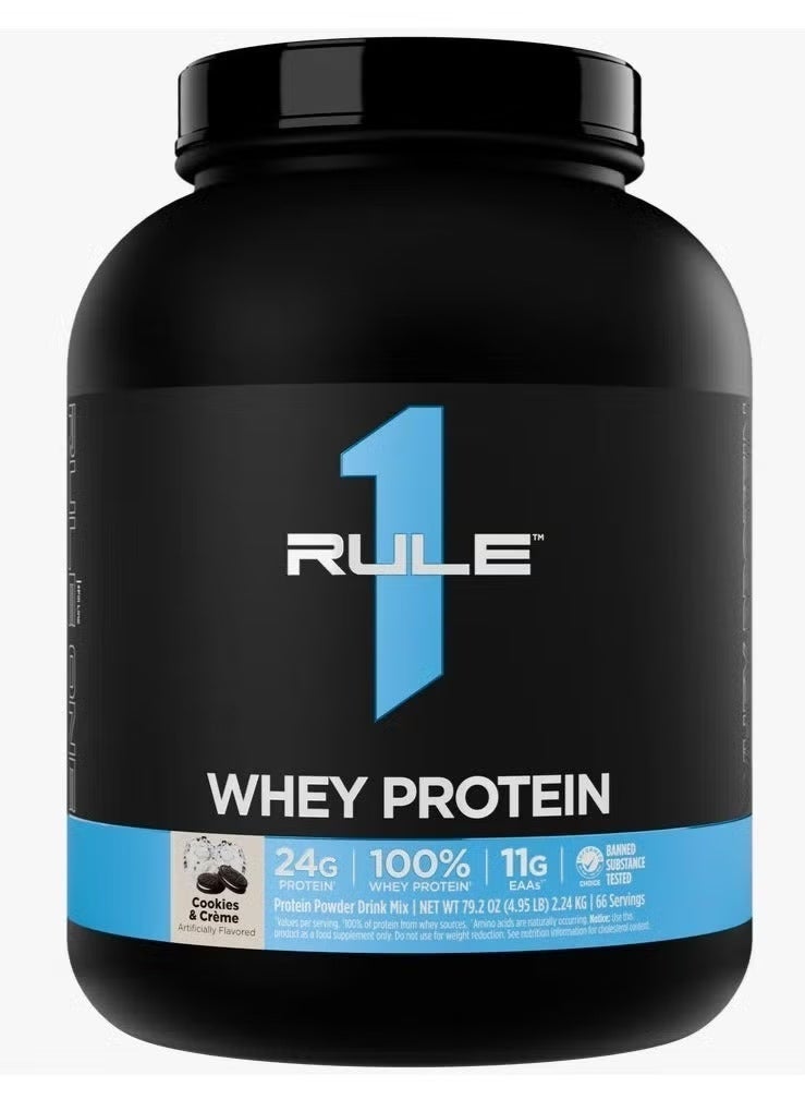 RULE 1 100% Whey Blend, Support Muscle Recovery, Muscle Growth, Cookies and Cream , 4.95 lbs - Image 2