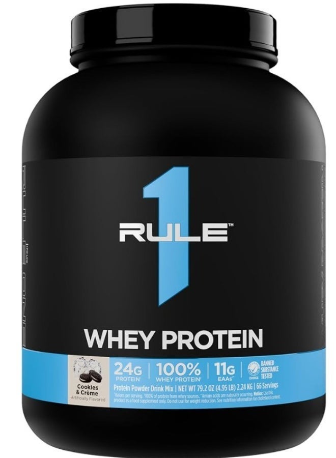 RULE 1 100% Whey Blend, Support Muscle Recovery, Muscle Growth, Cookies and Cream , 4.95 lbs - Image 1