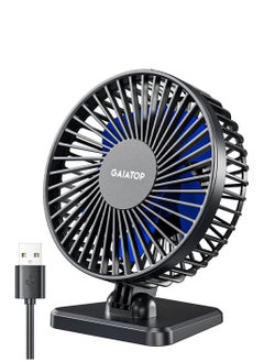 Gaiatop USB Desk Fan - Small But Powerful 3-Speed Quiet Fan, Portable Adjustable Mini Desktop Fan for Home Office Car Travel Cooling, Summer Must-Have Gift  - Image 1