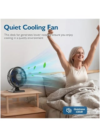 5.7 Inch USB Table Fan - Small But Powerful Desk Fan, 3-Speed Quiet Fan, Portable Adjustable Mini Desktop Fan for Home Office Car Travel Cooling, Summer Must-Have Gift - view 5