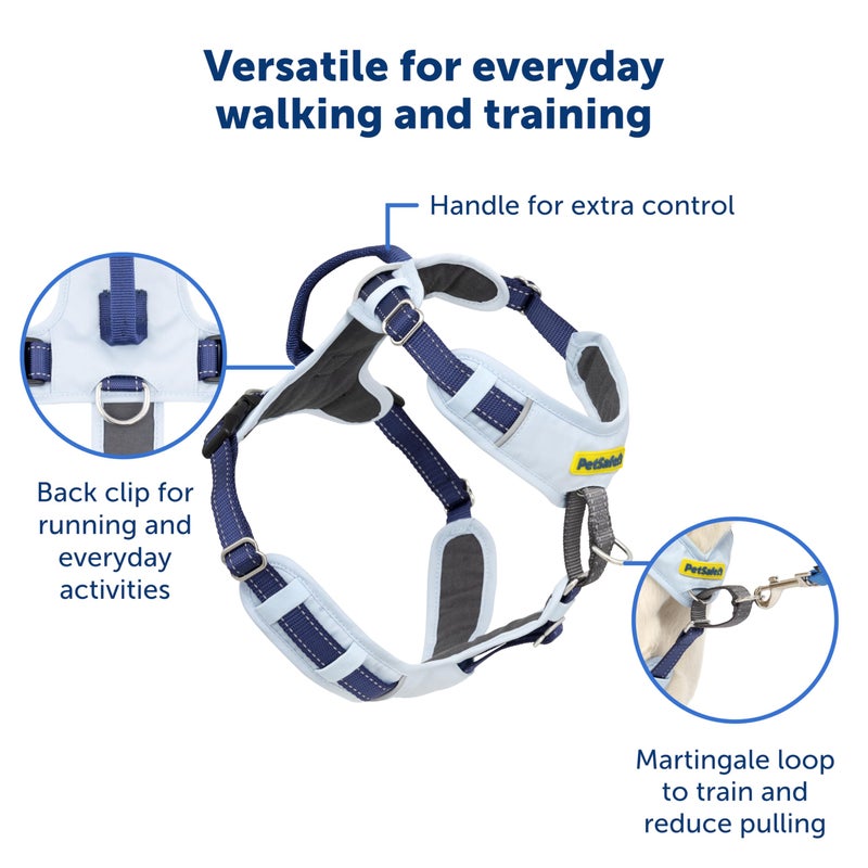 PetSafe Easy Walk Comfort No-Pull Dog Harness - Better Walk Training Harness - Full Body Padded Design - Durable Fabric - 5 Point Adjustable Fit - Everyday Leash Training - Blue - Medium/Large - Image 4