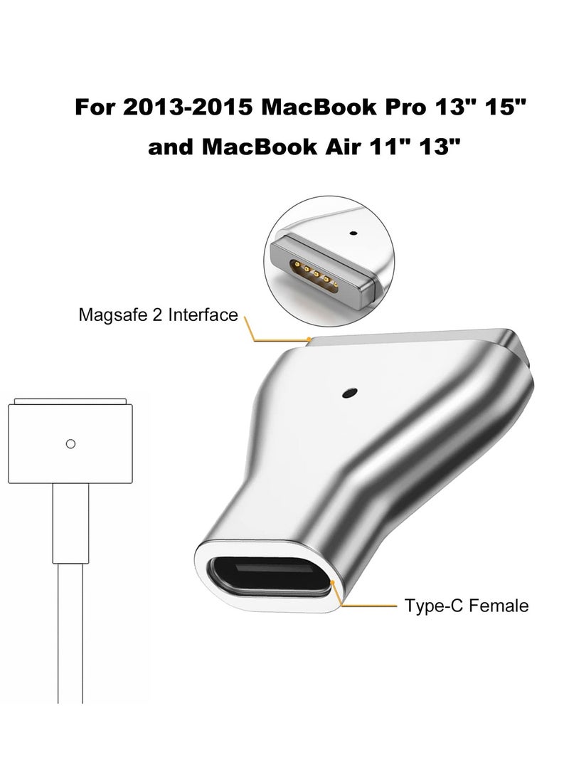 SYOSI - USB C to Magnetic T-Tip Adapter, Type-C to Magnetic 2 T-Head PD 100W Power Fast Charging Converter for 2013-2015 MacBook Pro Air - Image 1