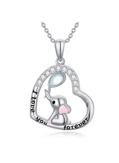 Cute Giraffe Necklace Sterling Silver Crescent Moon Heart Giraffe Pendant Embellished With Crystals From Austria I Love You Forever Birthday Anniversary Giraffe Jewelry Gifts For Women2