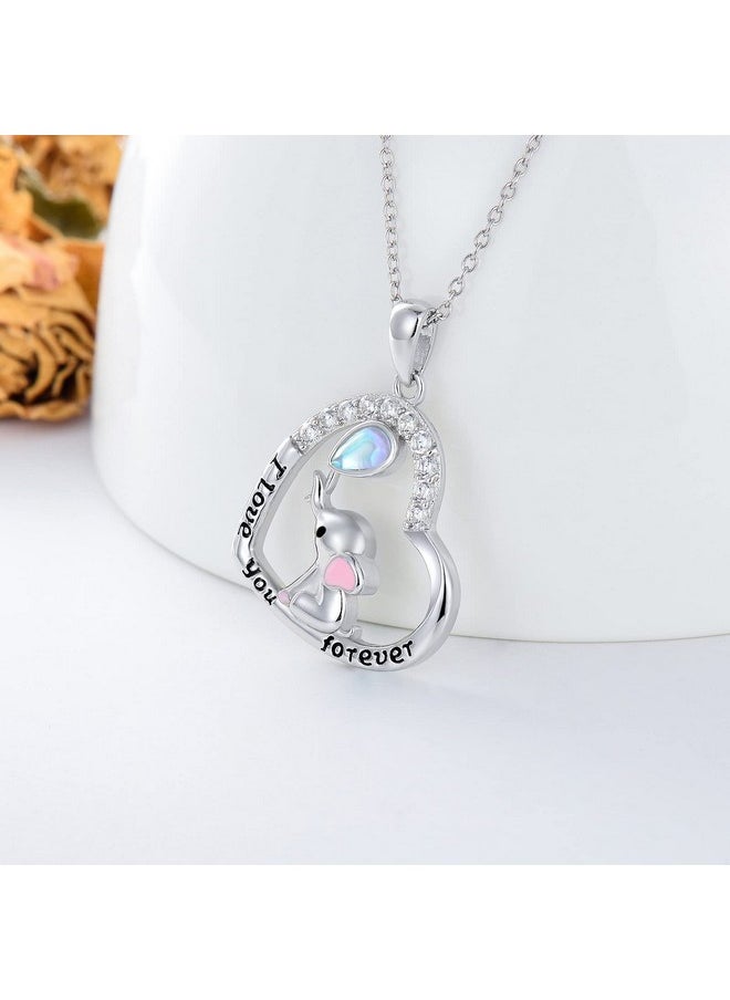 AOBOCO - Cute Giraffe Necklace Sterling Silver Crescent Moon Heart Giraffe Pendant Embellished With Crystals From Austria I Love You Forever Birthday Anniversary Giraffe Jewelry Gifts For Women2 - Image 1