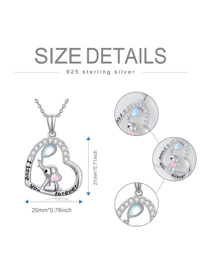 AOBOCO - Cute Giraffe Necklace Sterling Silver Crescent Moon Heart Giraffe Pendant Embellished With Crystals From Austria I Love You Forever Birthday Anniversary Giraffe Jewelry Gifts For Women2 - Image 1