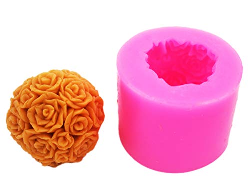 Longzang Ball Rose Silicone Candle Molds Flower Silicone Mold for Candle Making Soap Cake Craft Molds DIY - Image 5