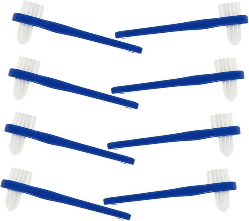 8 قطع فرش تنظيف مزدوجة الجوانب لتقويم الأسنان وطقم الأسنان والعناية بالفم، مجموعة سفر مدمجة - Image 1