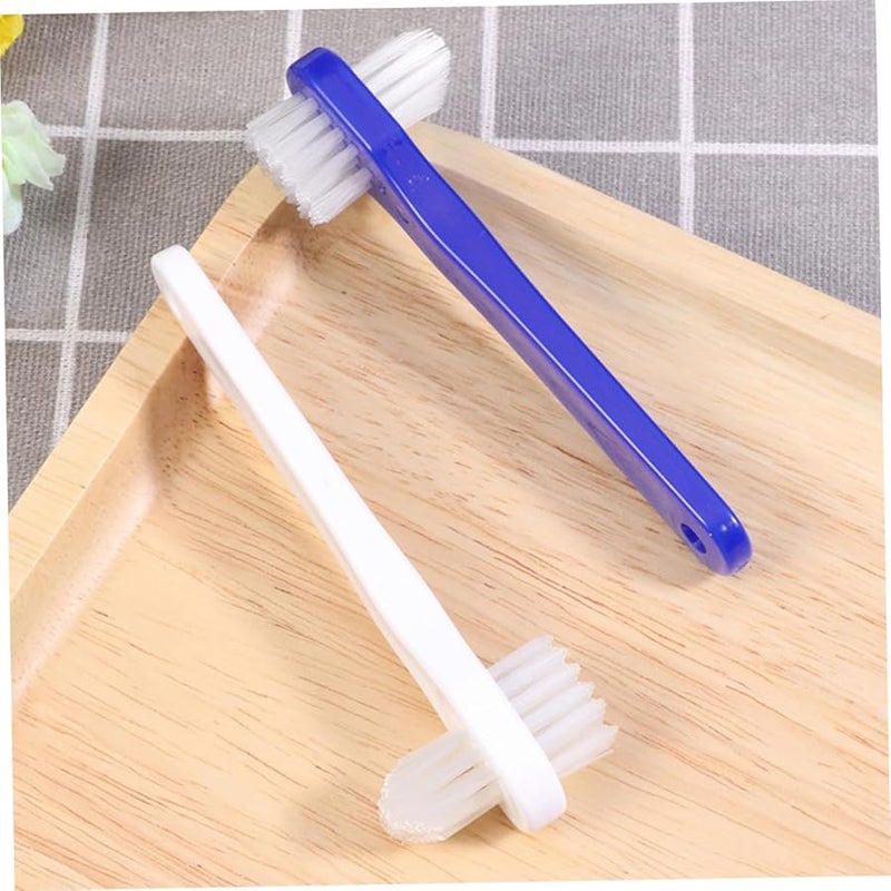 8 قطع فرش تنظيف مزدوجة الجوانب لتقويم الأسنان وطقم الأسنان والعناية بالفم، مجموعة سفر مدمجة - Image 4