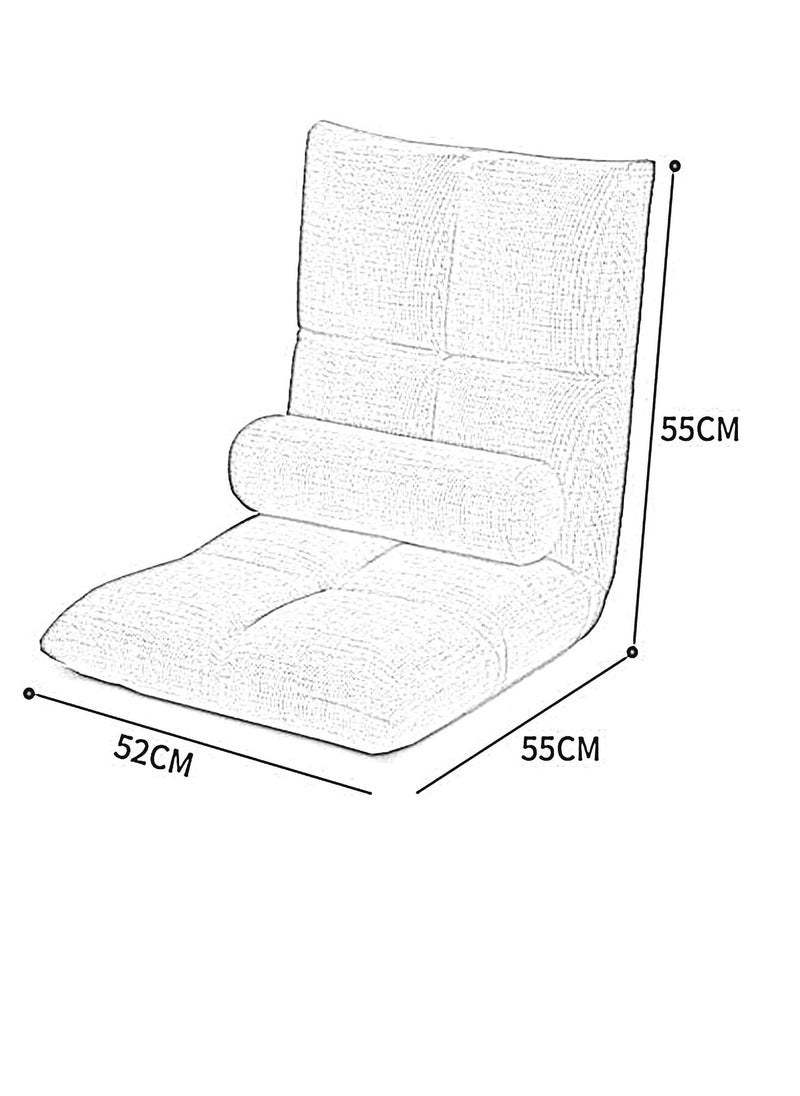 Lazy sofa Bedroom Balcony Single Tatami Lounge Sofa Collapsible with Backrest Floor Chair Small Sofa Bed Thicken Breathable Soft Lazy Sofa light DARK