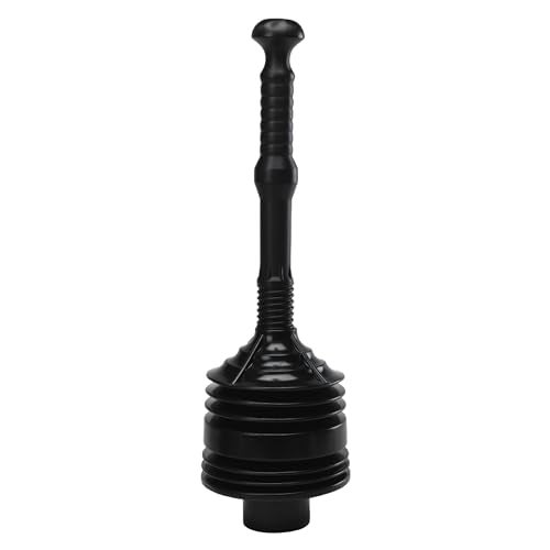 Plumb Craft Waxman PlumbCraft 55in Diameter Black Plastic Bellows Plunger 7505900 Heavy Duty Toilet Plunger for Households Accordion Plunger to Unclog Toilet Toilet Bowl Plunger with Ergonomic Handle - Image 1