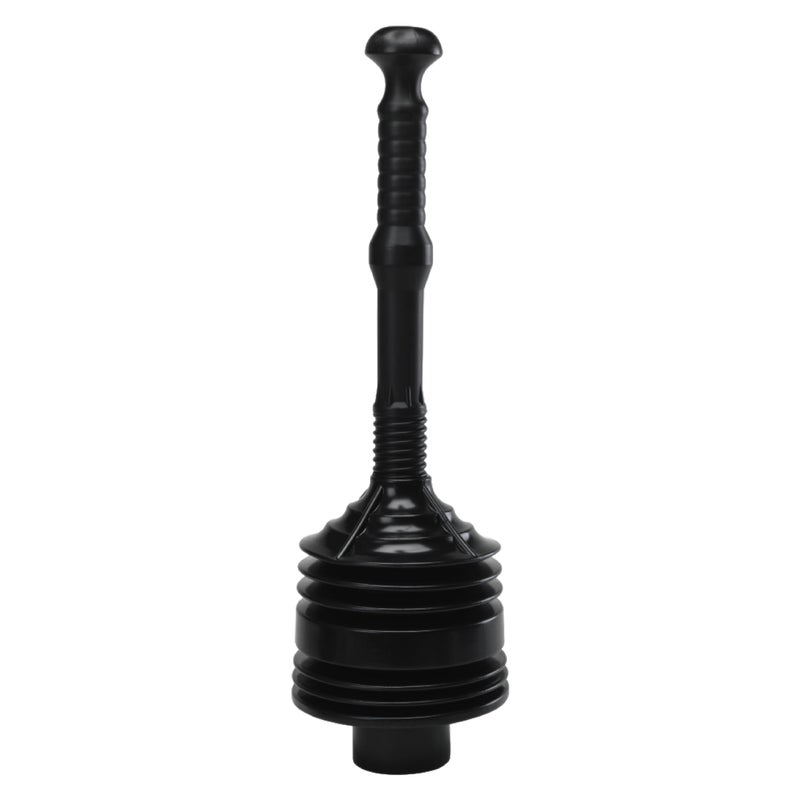 Plumb Craft Waxman PlumbCraft 55in Diameter Black Plastic Bellows Plunger 7505900 Heavy Duty Toilet Plunger for Households Accordion Plunger to Unclog Toilet Toilet Bowl Plunger with Ergonomic Handle - Image 2