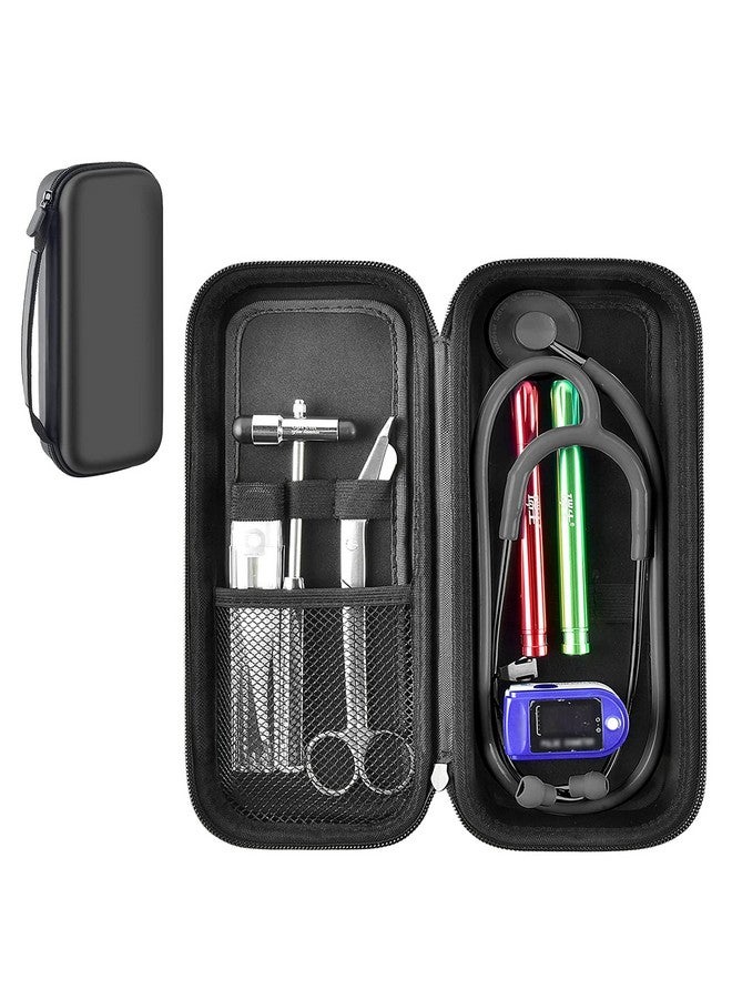 ALKOO حافظة سماعة طبية متوافقة مع سماعة الطبيب 3M Littmann Classic Iii Monitoring/Lightweight Ii S.E/Cardiology Iv Diagnostic/MDF Acoustica مع جيب إضافي لملحقات الطبيب والممرضة (أسود) - Image 1