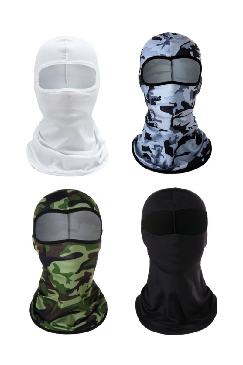 طقم من 4 قطع من أغطية الوجه للدراجات الهوائية، مع حماية من الأشعة فوق البنفسجية وامتصاص الرطوبة، للدراجات الهوائية على الطرقات والجبال - Image 1