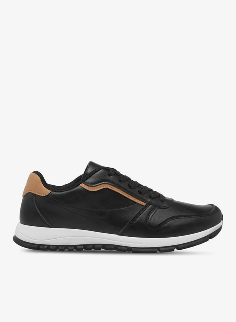 Men Panelled Sneakers with Lace-Up Closure
