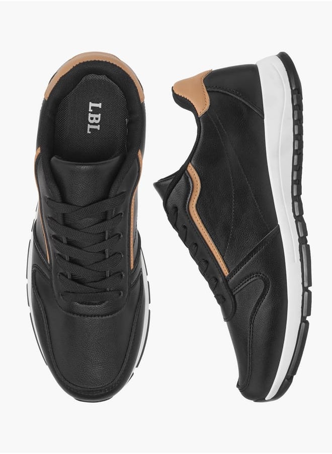 LBL by Shoexpress Men Panelled Sneakers with Lace-Up Closure  - Image 1