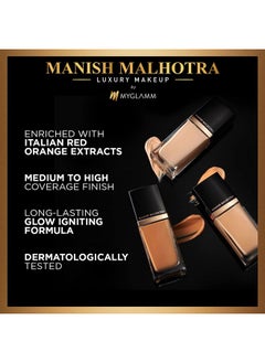 MyGlamm Manish Malhotra Beauty Skin Awakening Foundation Lotion Form Cool Ivory 34Gm For Very Fair Skin With Vitamin C Long Lasting Medium To High Coverage  - Image 2