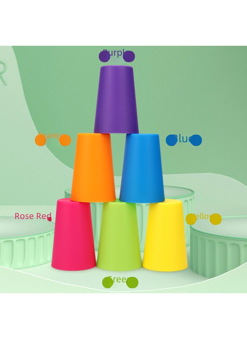 Generic - Match-to-match stacked Cup table game color sorting cognitive training stacked Cup educational competition stacked Cup parent-child interactive toy Bags-double stacked cups [12 stacked cups +54 cards]] - Image 1