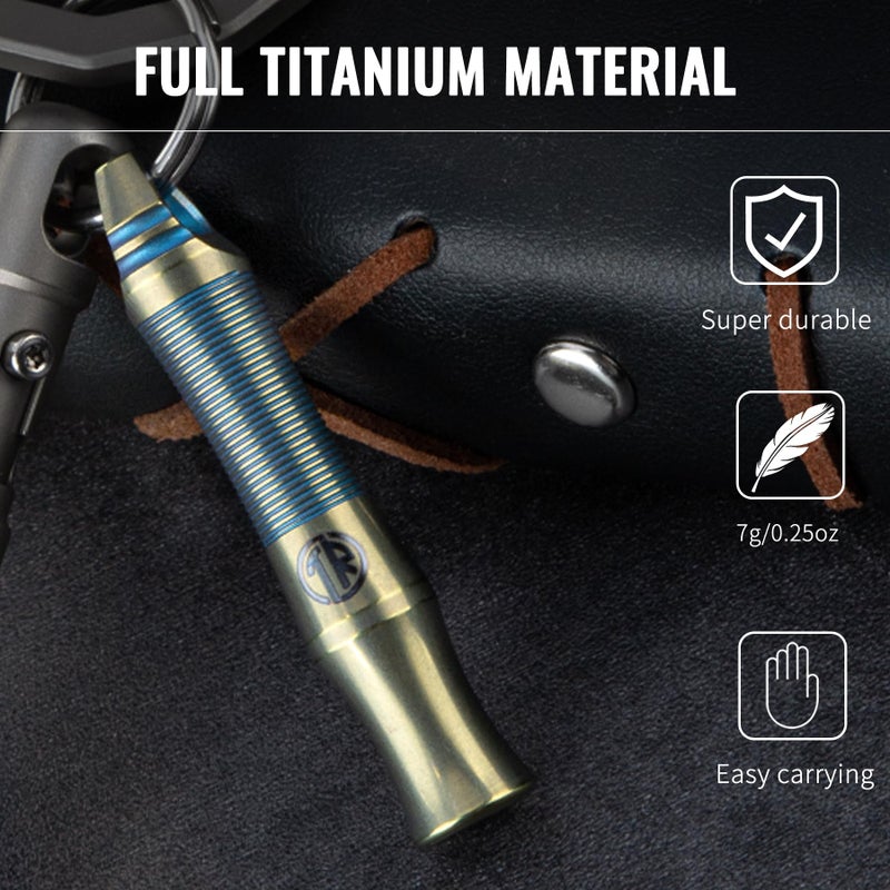 TACRAY Titanium Emergency Whistle, Portable Lanyard Keychain Whistle, Loud Whistle up to 120 decibels, for Emergency Survival, Life Saving, Hiking, Camping, and Pet Training (Yellow + Blue) - Image 2