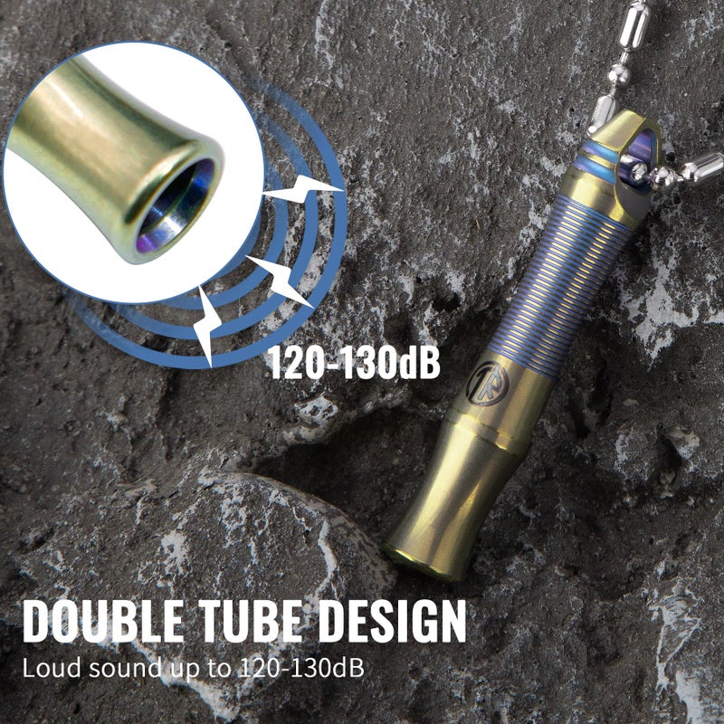 TACRAY Titanium Emergency Whistle, Portable Lanyard Keychain Whistle, Loud Whistle up to 120 decibels, for Emergency Survival, Life Saving, Hiking, Camping, and Pet Training (Yellow + Blue) - Image 3