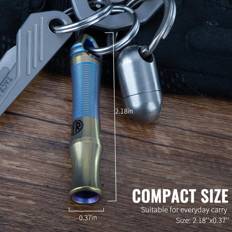 TACRAY Titanium Emergency Whistle, Portable Lanyard Keychain Whistle, Loud Whistle up to 120 decibels, for Emergency Survival, Life Saving, Hiking, Camping, and Pet Training (Yellow + Blue) - Image 4