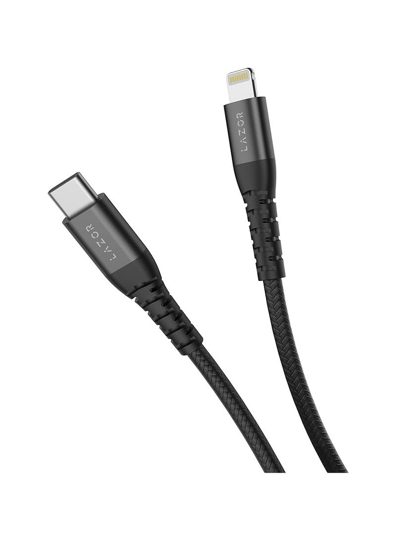 Lazor Flow L Fast Charging Cable With Pd20W Type-C To Lightning Cl90 Black- 3M, USB - Image 2