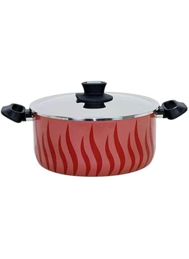 Alsaif Tempo Flame Cooking Pot With 2.5 Mm Stainless Steel Black Bakelite Handle 22 Cm 