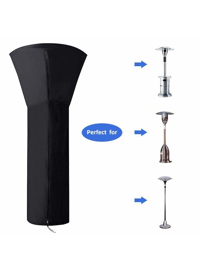 ANSTROUT Patio Heater Cover, Waterproof with Zipper, Outdoor Propane Heater Cover, 420D Fabric, 24 Months Use, Size: 89”H x 33”Dx19”B, Black - Image 4
