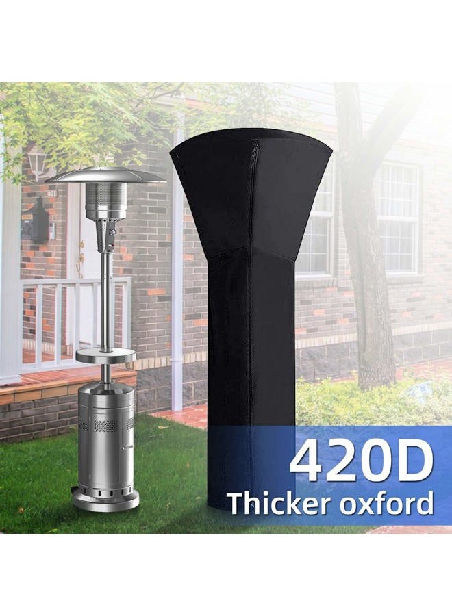 ANSTROUT Patio Heater Cover, Waterproof with Zipper, Outdoor Propane Heater Cover, 420D Fabric, 24 Months Use, Size: 89”H x 33”Dx19”B, Black - Image 3