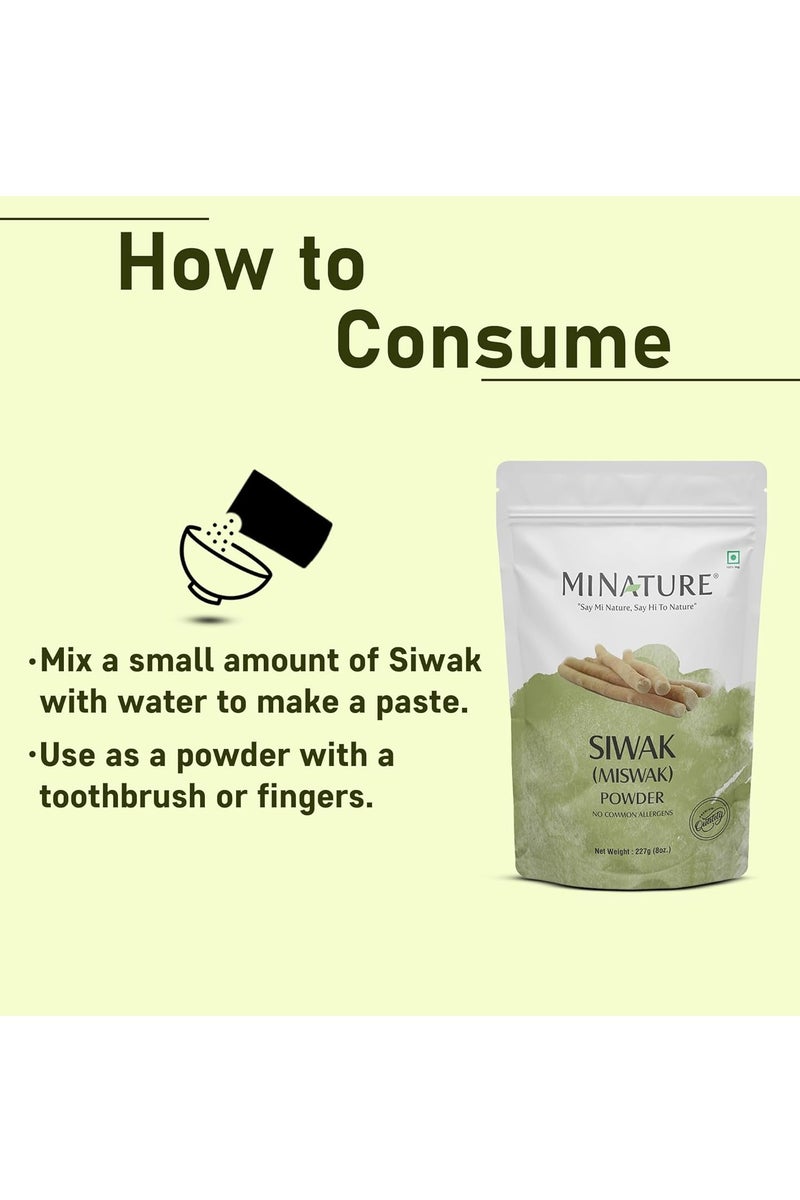 mi nature Miswak (Siwak) Powder by mi Nature | salvarado persica| 227g(8 oz) (0.5 lb) | 100% Only Miswak (siwak) Powder | Dental Care | Natural Toothpaste | Whitening Teeth | Oral Care - Image 4