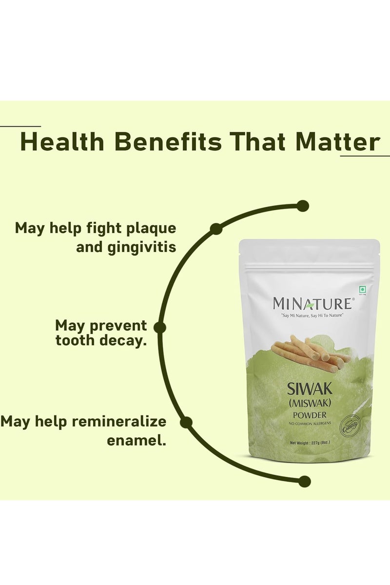 mi nature Miswak (Siwak) Powder by mi Nature | salvarado persica| 227g(8 oz) (0.5 lb) | 100% Only Miswak (siwak) Powder | Dental Care | Natural Toothpaste | Whitening Teeth | Oral Care - Image 3