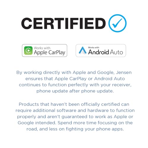 JENSEN J3CA7W 7-inch Certified Apple CarPlay Android Auto Wired or Wireless | Double DIN Touchscreen Car Stereo Radio | Bluetooth | Backup Camera Input | USB Playback & Charge - Image 2