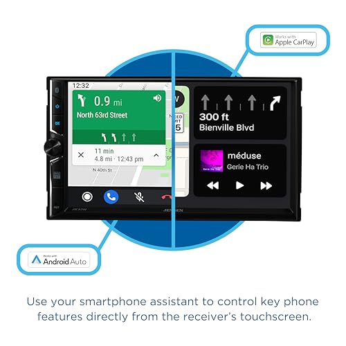 JENSEN J3CA7W 7-inch Certified Apple CarPlay Android Auto Wired or Wireless | Double DIN Touchscreen Car Stereo Radio | Bluetooth | Backup Camera Input | USB Playback & Charge - Image 5