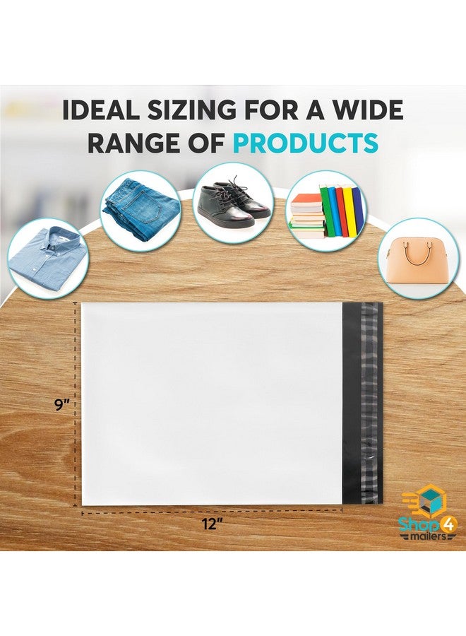Shop4Mailers 9 X 12 Glossy White Plastic Self Seal Poly Mailer Flat Bags Waterproof Shipping Envelope 1.7 Mil For Apparel Clothes Shirts Books Permanent Adhesive Seal (100 Pack)  - Image 3