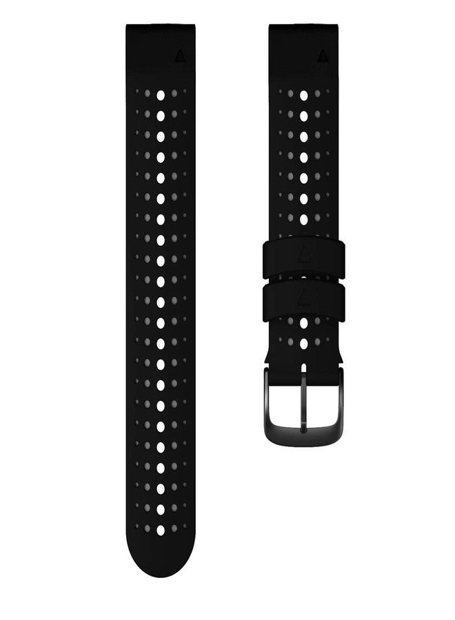 Abanen Silicone Watch Bands for Garmin Instinct 3 45mm / Fenix 8 47mm / Fenix 7/6/ 5, Soft Sport Skin-Friendly Waterproof Wristband Strap for epix Pro/Approach S70 (47mm) (Black-Grey) - Image 2