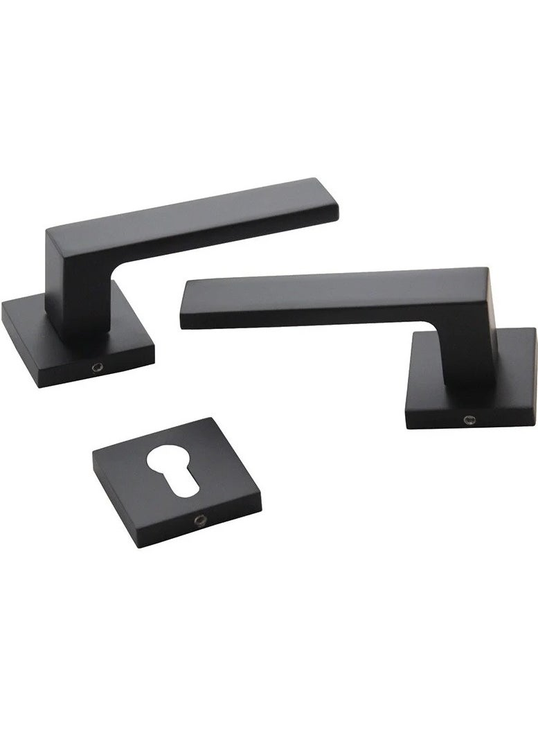 Rosetta 2 Piece Door Handle Knob Set Black 