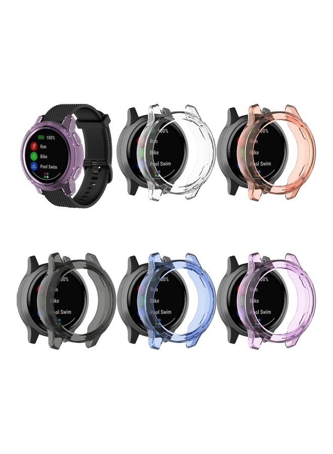 إسكدنيا حافظة حماية مصنوعة من البولي يوريثان الحراري مزوة بإطار ومناسبة لساعة جارمين أكتيف فيفو 4 9.7x6.8x1.3سم أبيض شفاف - Image 4