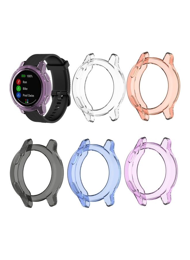 إسكدنيا حافظة حماية مصنوعة من البولي يوريثان الحراري مزوة بإطار ومناسبة لساعة جارمين أكتيف فيفو 4 9.7x6.8x1.3سم أبيض شفاف - Image 3