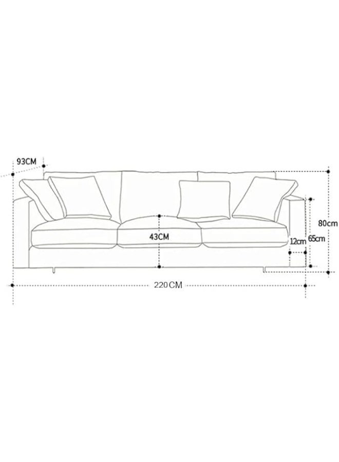 Poppins Home Poppins HOME modern couch simple sofa minimalist special down white sofa designs sofa set furniture living room (3 Seater) - Image 2
