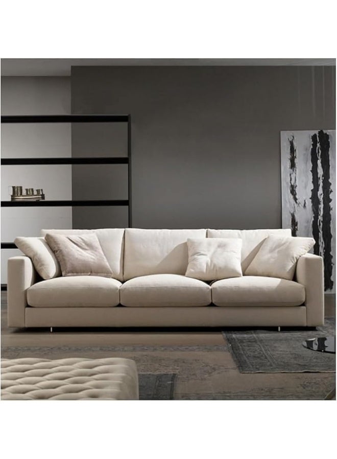 Poppins Home Poppins HOME modern couch simple sofa minimalist special down white sofa designs sofa set furniture living room (3 Seater) - Image 1