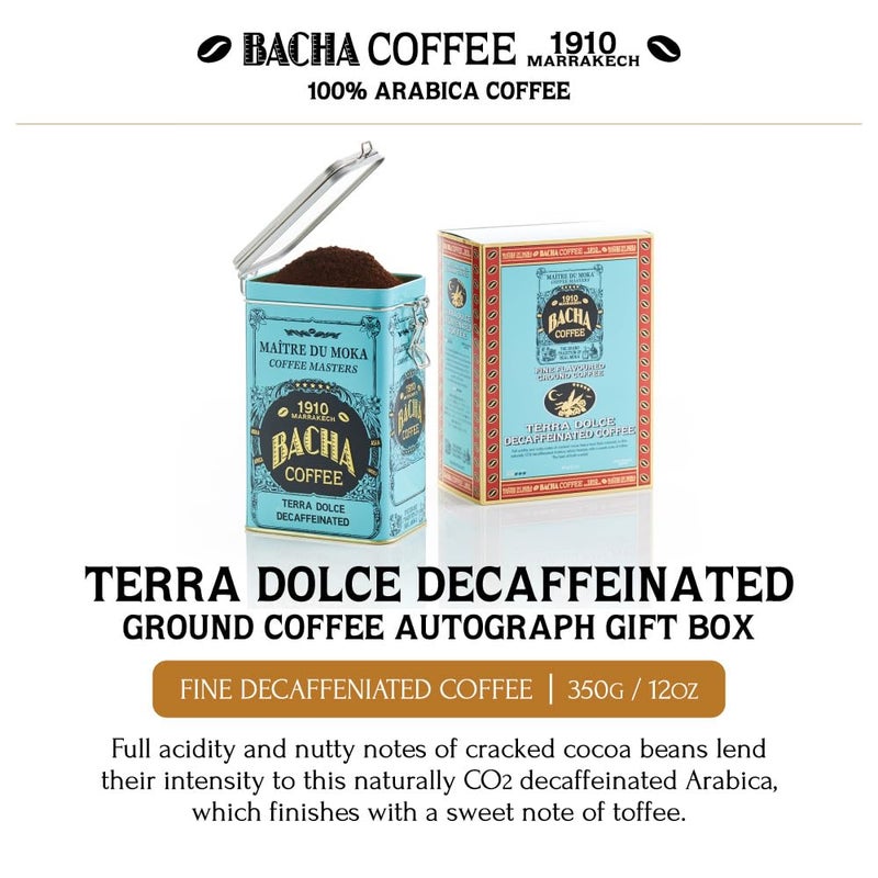 قهوة باشا | تيرا دولشي، حبوب مطحونة بنكهة فاخرة، تحميص متوسط داكن، 100% قهوة أرابيكا متخصصة، 350 جرام، مجموعة توقيع، صندوق هدايا - Image 2