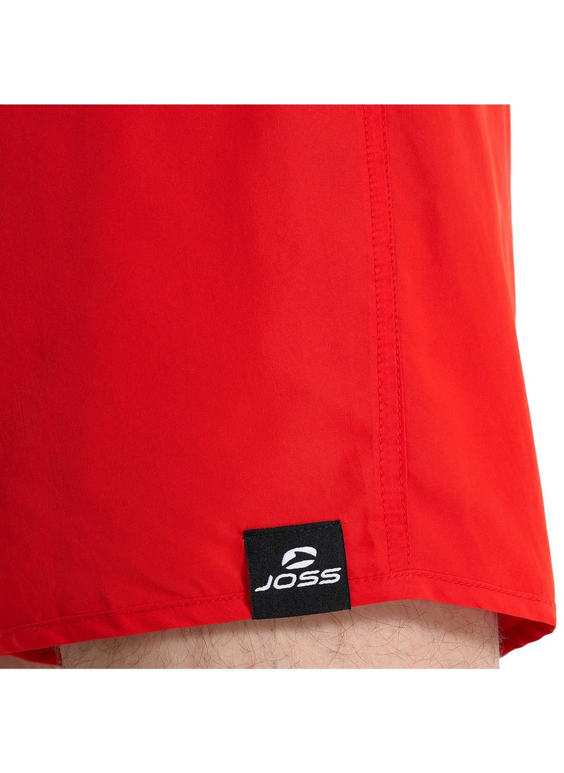 Joss Men’s Swimming Shorts - Joss Scarlet, Quick-Drying Swim Trunks with Adjustable Waist & Practical Pocket for Water Sports  - Image 3