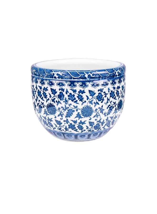 Gulf Flowers Chinoiserie Ceramic Flower Pot – Elegant Asian-Inspired Planter for Home & Garden Décor 