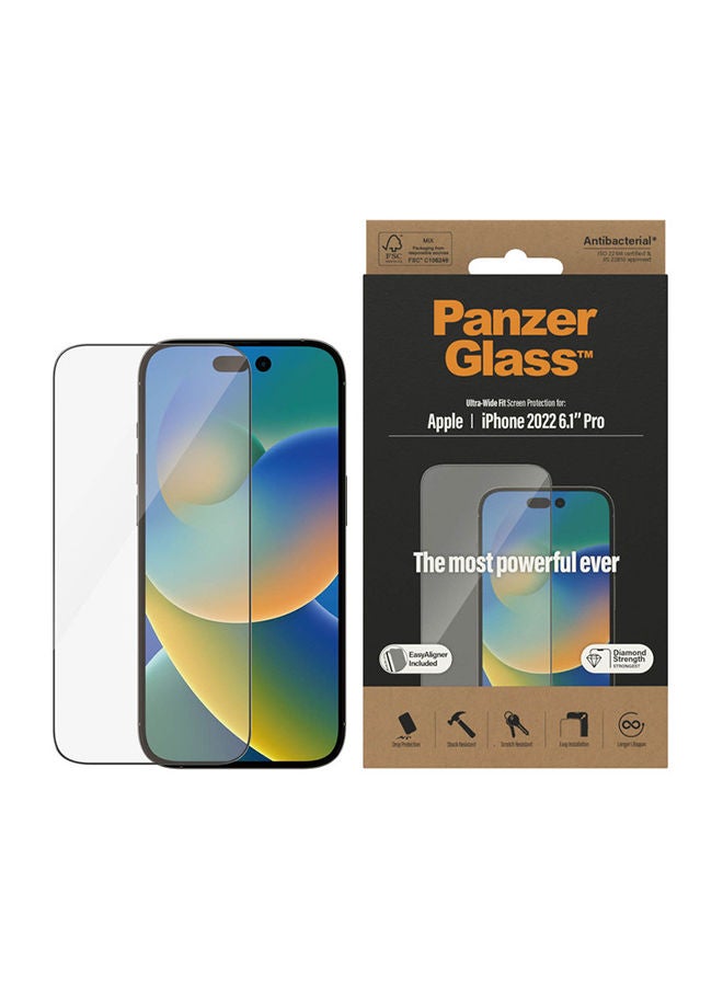 PanzerGlass Screen Protector for iPhone 14 Pro - Clear and Wide - Image 2